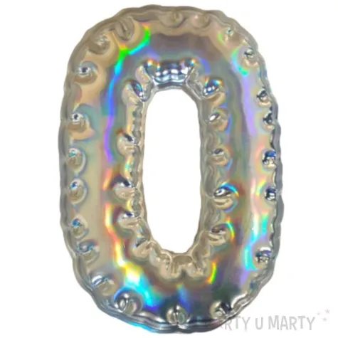dekoracja cyferka 0 naklejka opalizujaca top ten