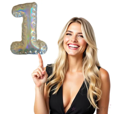 dekoracja cyferka 1 naklejka opalizujaca top ten