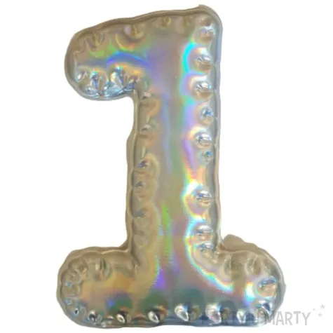 dekoracja cyferka 1 naklejka opalizujaca top ten