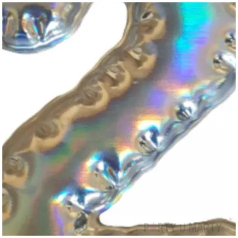 dekoracja cyferka 2 naklejka opalizujaca top ten