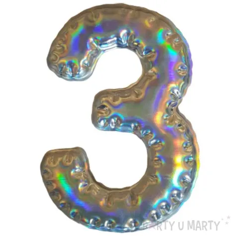 dekoracja cyferka 3 naklejka opalizujaca top ten