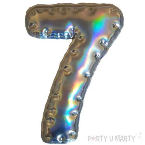 dekoracja cyferka 7 naklejka opalizujaca top ten