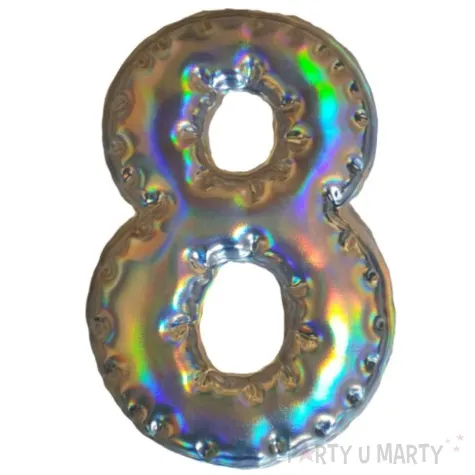 dekoracja cyferka 8 naklejka opalizujaca top ten