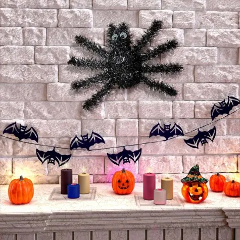 dekoracja czarny pajak blyszczacy widmann