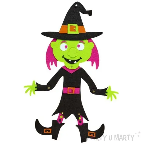 dekoracja czarownica kolorowa widmann 53 cm