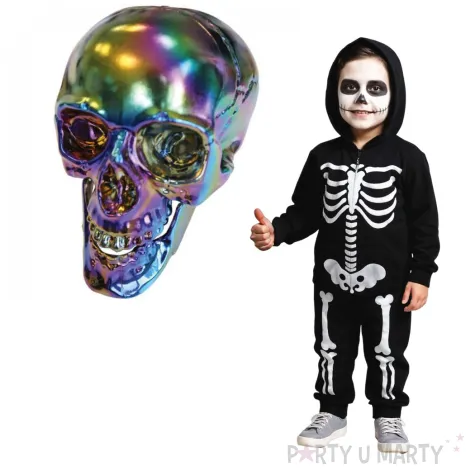 dekoracja czaszka ruchoma szczeka opalizujaca amscan 20 cm