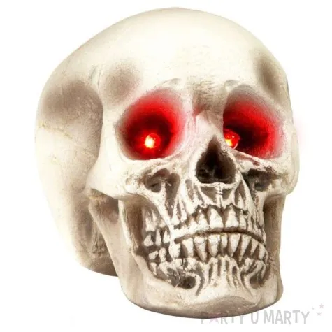 dekoracja czaszka z swiecacymi oczami widmann 22 cm
