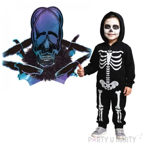 dekoracja czaszka z wronami opalizujaca amscan 35 cm