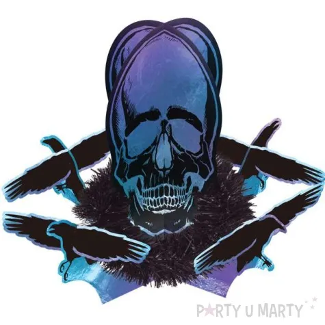 dekoracja czaszka z wronami opalizujaca amscan 35 cm