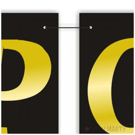 dekoracja do powieszenia baner polowinki 2026 girlanda papierowa czarno zlota 2 5 m