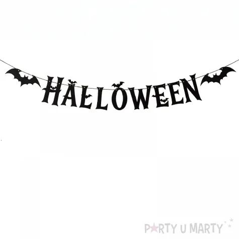 dekoracja do powieszenia na halloween baner girlanda papierowa nietoperze ozdoba halloweenowa