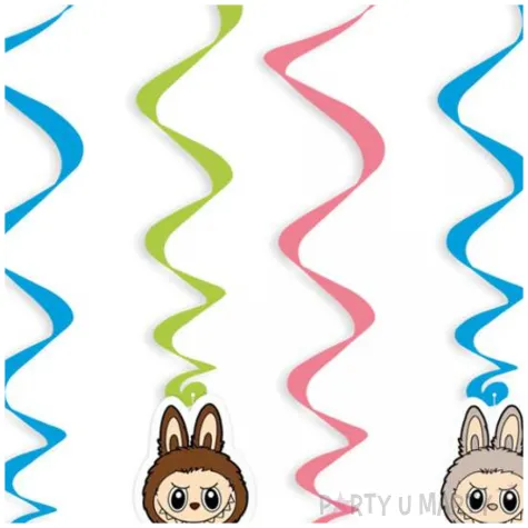 dekoracja do powieszenia na urodziny wiszace swiderki labubu 6 szt