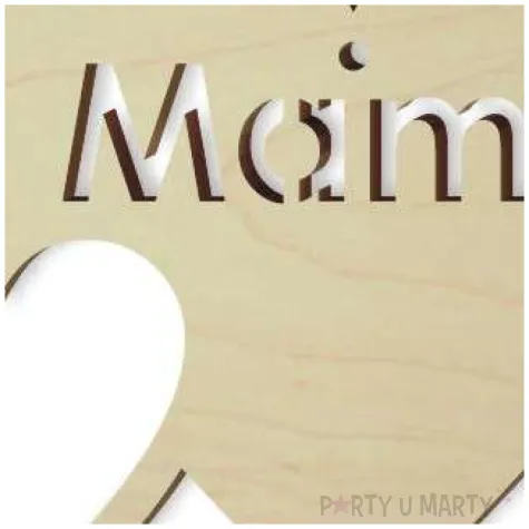 dekoracja do prezentu na dzien matki zawieszka drewniana podwojne serce mama 101x84 mm
