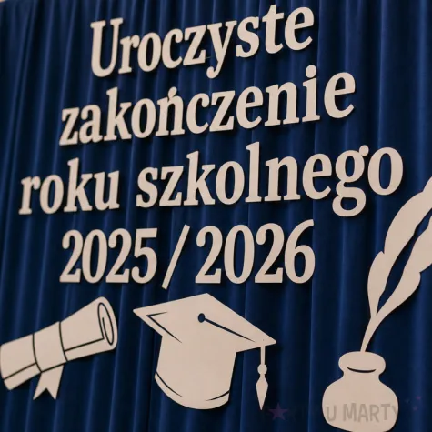 dekoracja do szkoly na gazetke tablice apel napis uroczyste zakonczenie roku szkolnego