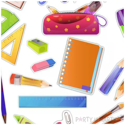 dekoracja do szkoly na gazetke tablice przybory szkolne do powieszenia 30 elementow