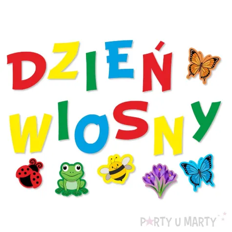 dekoracja do szkoly przedszkola na gazetke tablice dzien wiosny do powieszenia 17 elementow