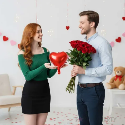 dekoracja dodatek do prezentu na walentynki wesele mini balon foliowy serce czerwone 10
