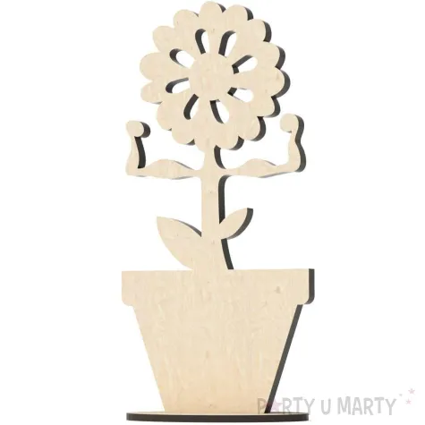 dekoracja drewniana 3d kwiatek 1 65x140 mm 10 szt