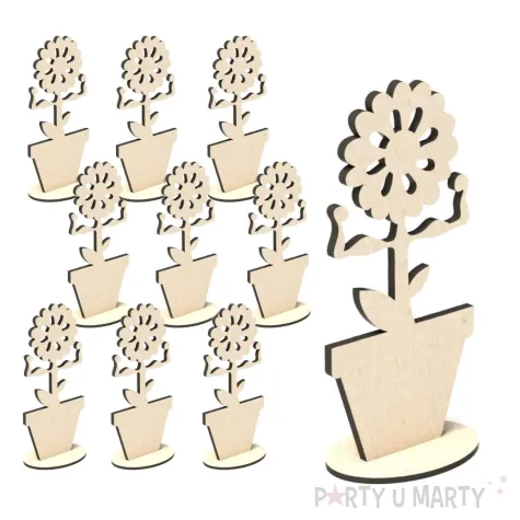 dekoracja drewniana 3d kwiatek 1 65x140 mm 10 szt