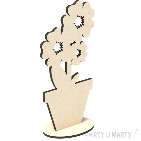 dekoracja drewniana 3d kwiatek 2 65x140 mm 10 szt