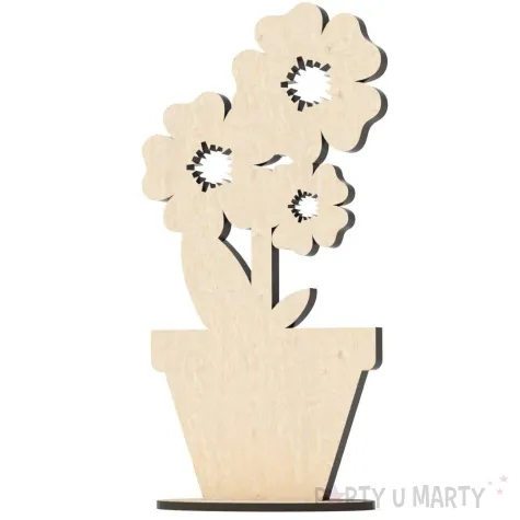 dekoracja drewniana 3d kwiatek 2 70x140 mm