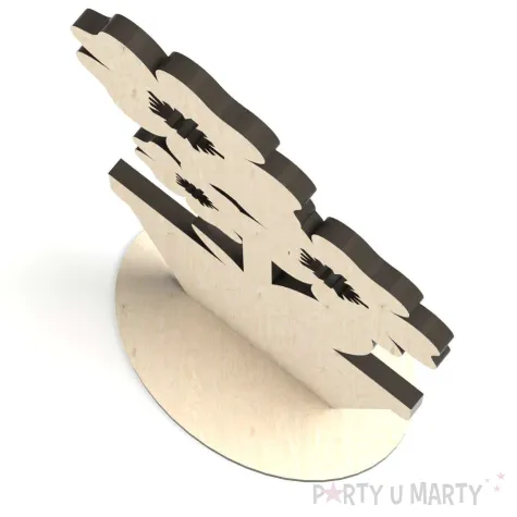 dekoracja drewniana 3d kwiatek 2 70x140 mm