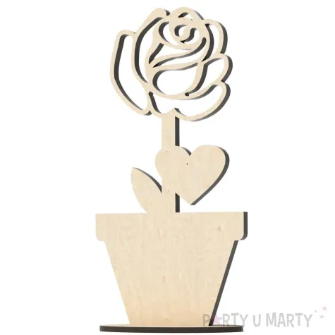 dekoracja drewniana 3d kwiatek 3 70x140 mm 10 szt