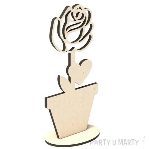 dekoracja drewniana 3d kwiatek 3 70x140 mm