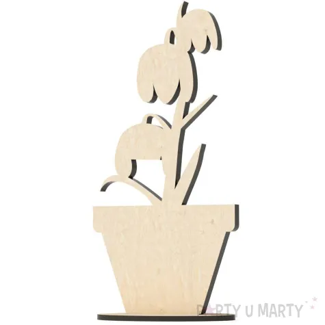 dekoracja drewniana 3d kwiatek 4 66x140 mm 10 szt