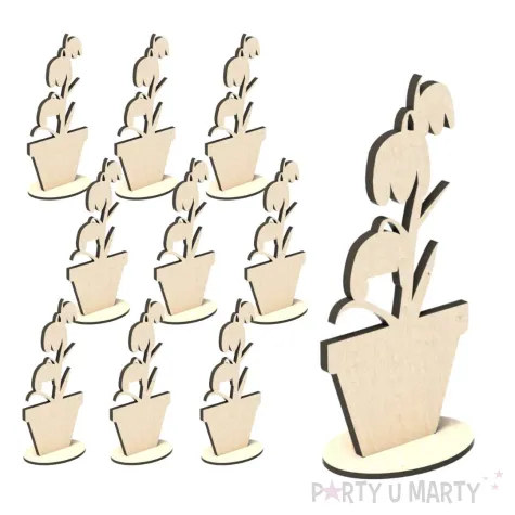 dekoracja drewniana 3d kwiatek 4 66x140 mm 10 szt