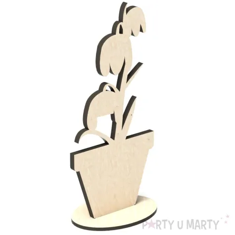 dekoracja drewniana 3d kwiatek 4 66x140 mm