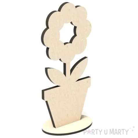 dekoracja drewniana 3d kwiatek 5 66x140 mm