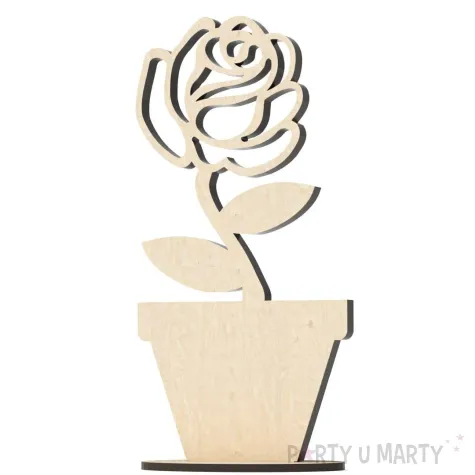 dekoracja drewniana 3d kwiatek 6 66x135 mm