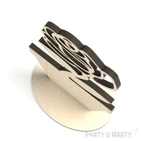 dekoracja drewniana 3d kwiatek 6 66x135 mm