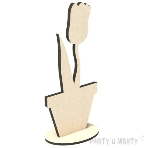 dekoracja drewniana 3d kwiatek 7 66x139 mm 10 szt