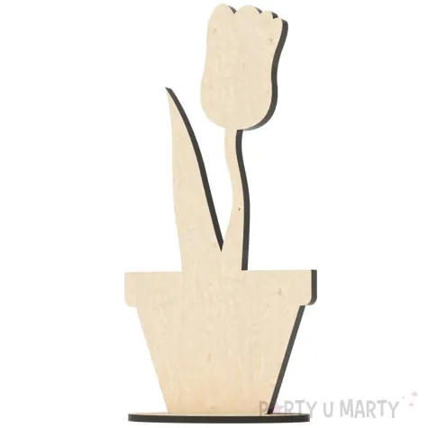 dekoracja drewniana 3d kwiatek 7 66x139 mm 10 szt