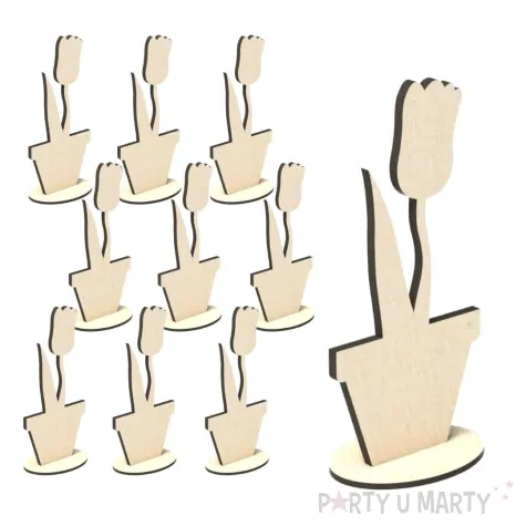 dekoracja drewniana 3d kwiatek 7 66x139 mm 10 szt