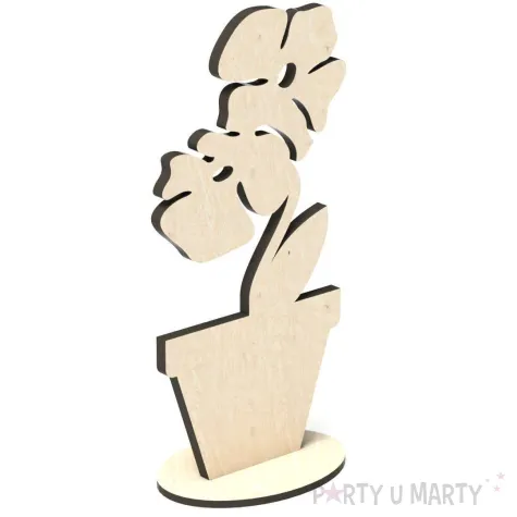 dekoracja drewniana 3d kwiatek 8 68x140 mm 10 szt