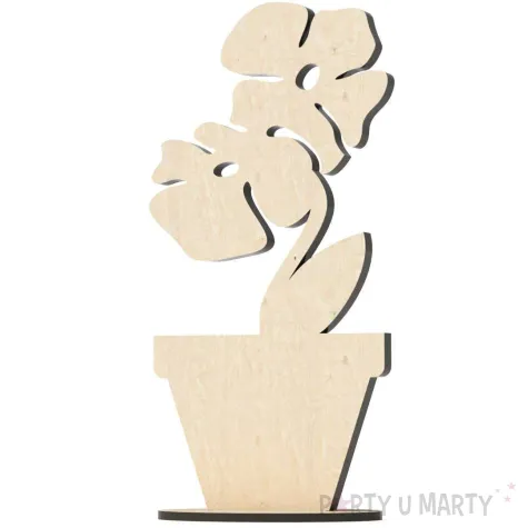 dekoracja drewniana 3d kwiatek 8 68x140 mm 10 szt