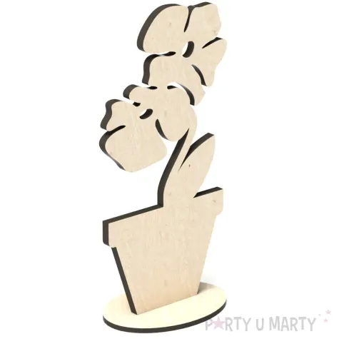 dekoracja drewniana 3d kwiatek 8 68x140 mm