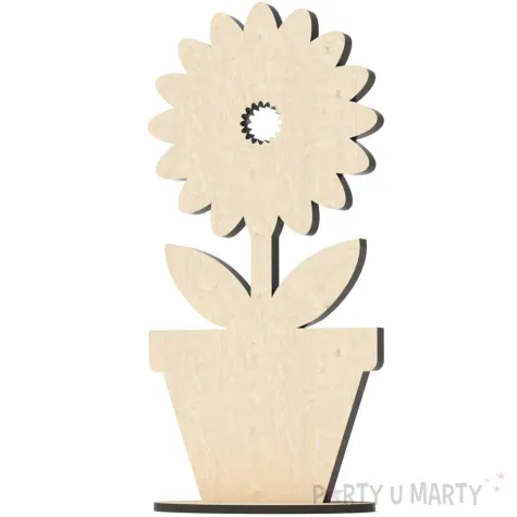 dekoracja drewniana 3d kwiatek 9 67x140 mm