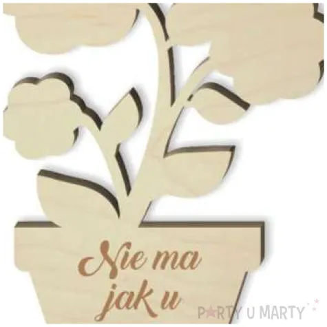 dekoracja drewniana 3d kwiatki z serduszkiem na dzien matki 14 cm