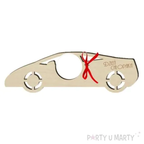 dekoracja drewniana auto na lizak dzien chlopaka 15 cm