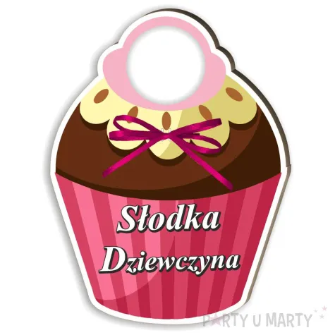 dekoracja drewniana babeczka na lizak slodka dziewczyna 12 cm