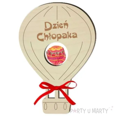 dekoracja drewniana balonik na lizak dzien chlopaka 15 cm