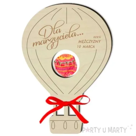 dekoracja drewniana balonik na lizak dzien mezczyzny marzyciela 15 cm