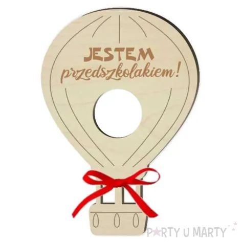 dekoracja drewniana balonik na lizak jestem przedszkolakiem 15 cm