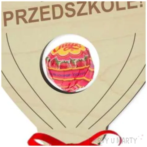 dekoracja drewniana balonik na lizak zegnaj przedszkole 15 cm