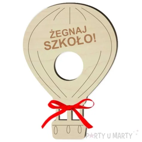 dekoracja drewniana balonik na lizak zegnaj szkolo 15 cm
