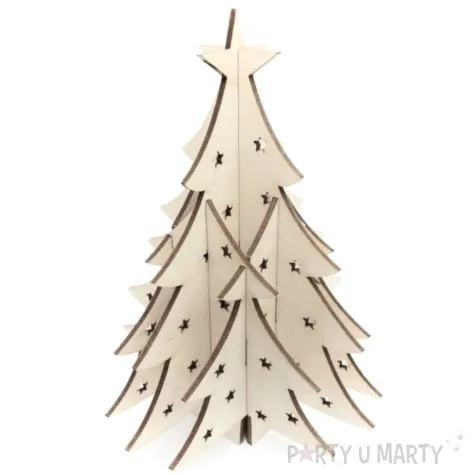 dekoracja drewniana choinka zagajnik 20 cm